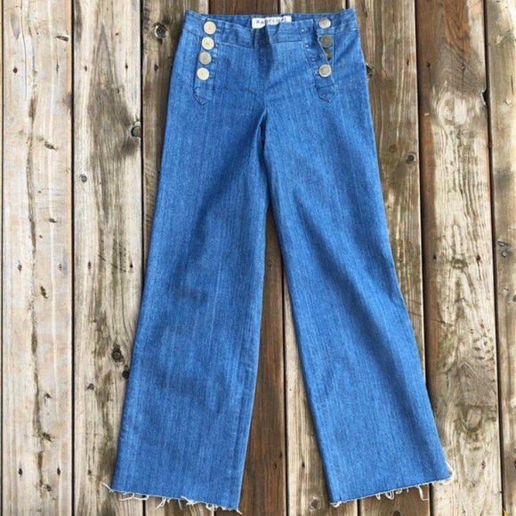 Mid waisted retro button up flares - Picture 3 of 3